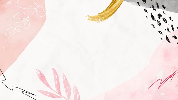 Pink watercolor floral background vector