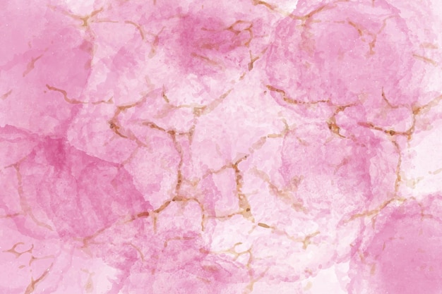 pink watercolor fluid background card Golden marble frame Alcohol ink Isolated and editable