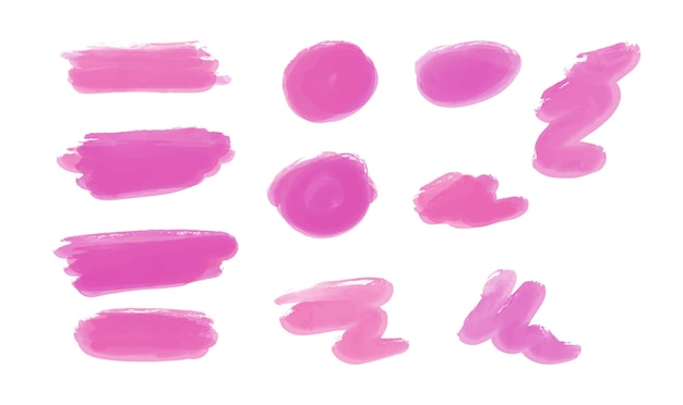 Pink watercolor hand drawing splashes