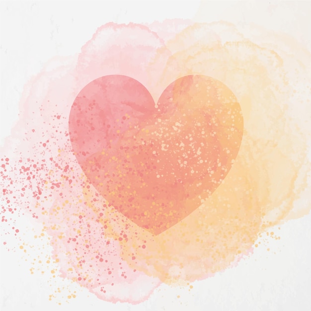 Pink watercolor heart