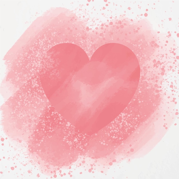 Pink watercolor heart