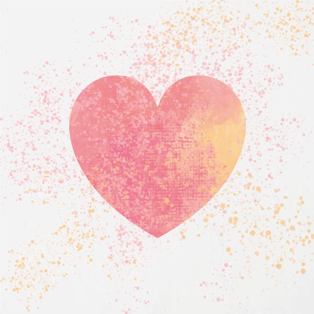 Vector pink watercolor heart