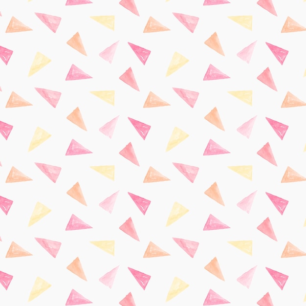 Pink watercolor triangle seamless patterned background vector