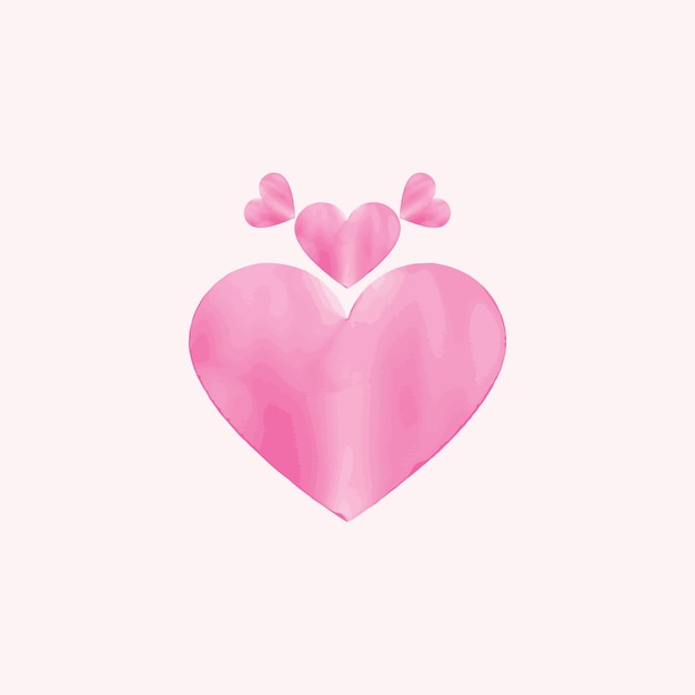 Pink watercolor for valentine love vector template