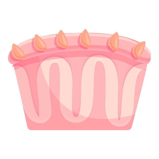 Vector pink wedding cake icon cartoon of pink wedding cake vector icon for web design isolated on white background