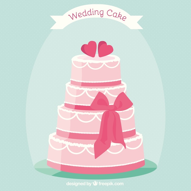 Pink wedding cake