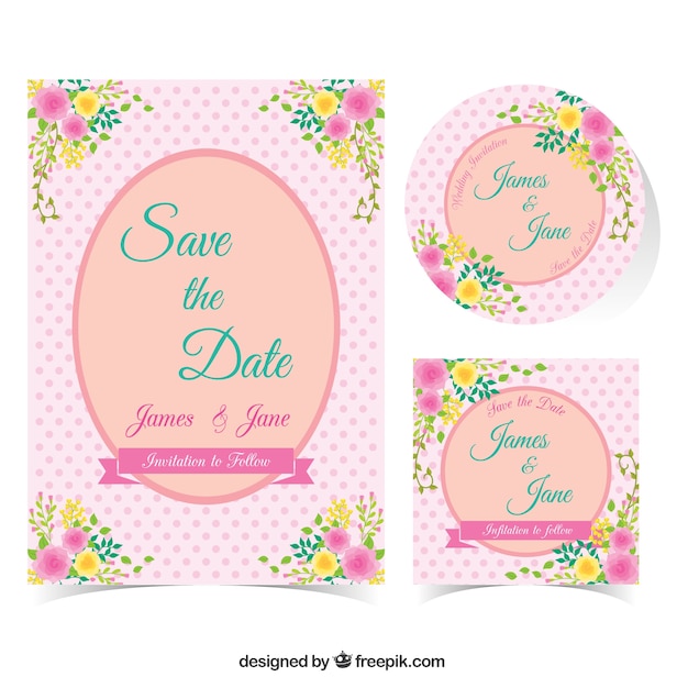 Pink wedding invitation