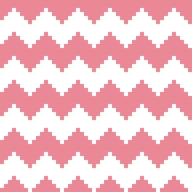 Pink and white aztec chevron seamless pattern.