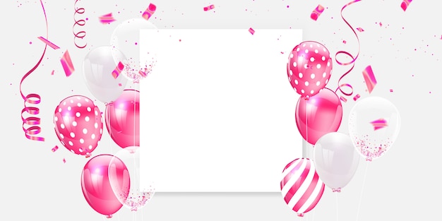 Pink white balloons