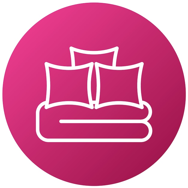Vector a pink and white bed with a pink pillow on it