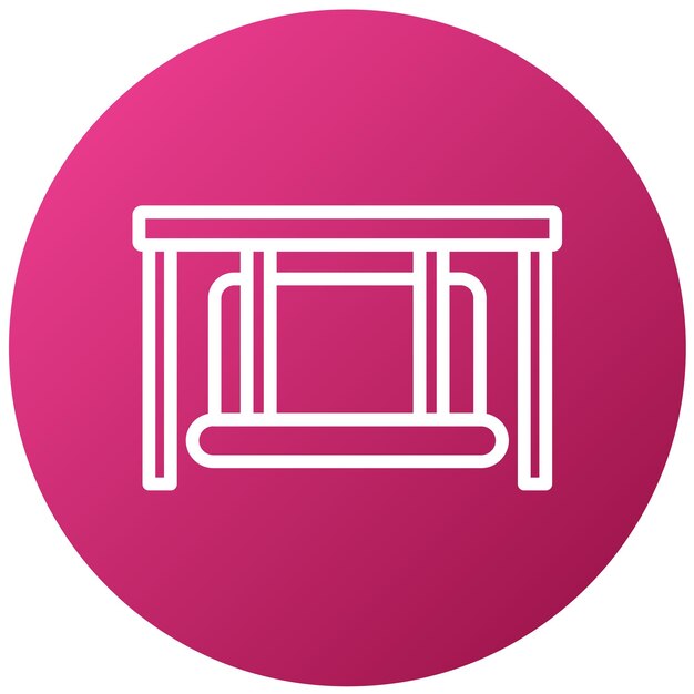 Vector a pink and white bench with a pink background