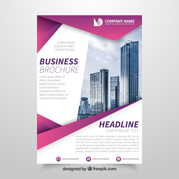 Pink and white business brochure