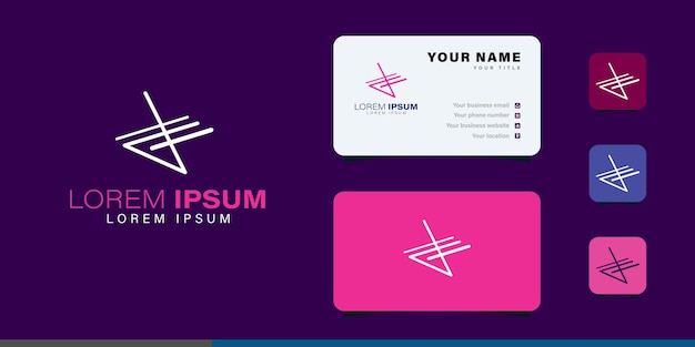 A pink and white business card with a star logo on it