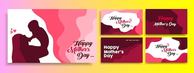 A pink and white card with happy mother's day written on it.