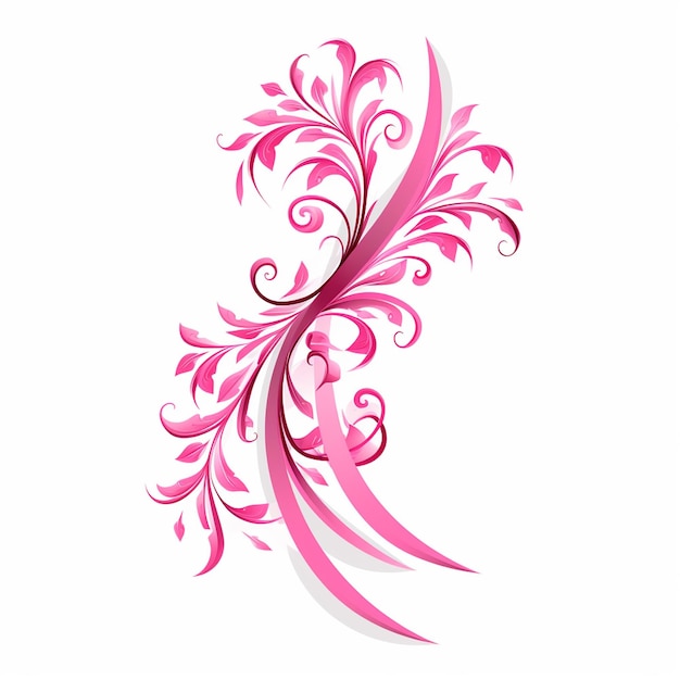 Vector a pink and white design with a pink flower on the top