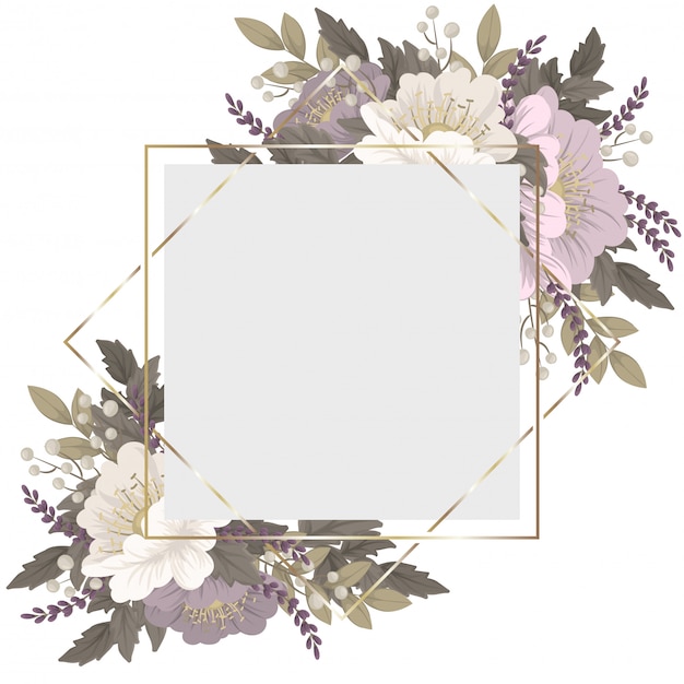 Vector pink and white floral border