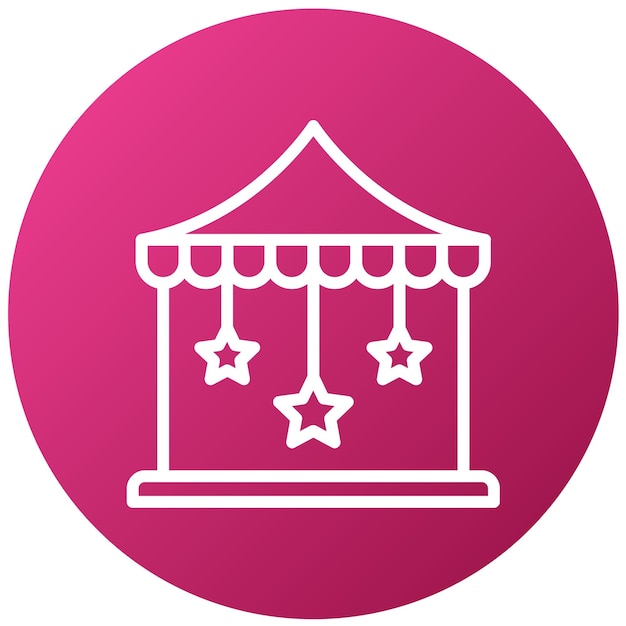 Vector a pink and white gazebo with stars on it