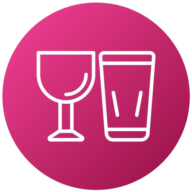 Vector a pink and white logo with a glass and a glass of wine