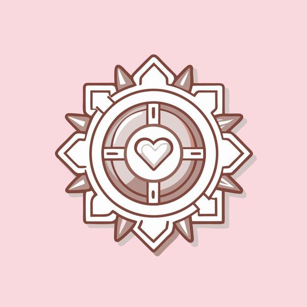 Vector a pink and white logo with a heart in the center