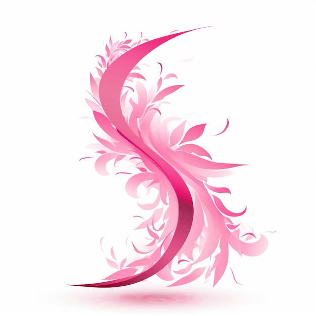Vector a pink and white logo with a pink tail of a pink flamingo
