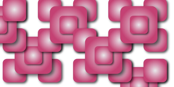 Vector pink and white minimal abstract geometric square shape on white space background