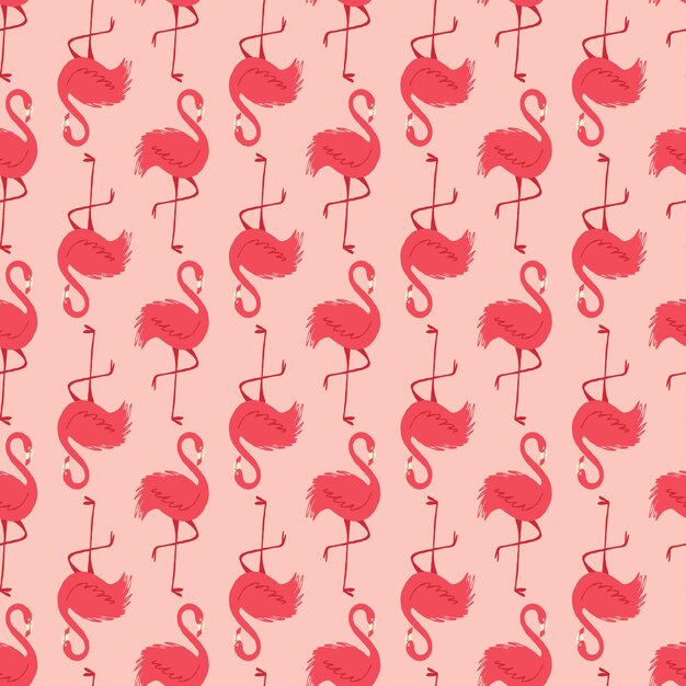 A pink and white pattern of flamingos