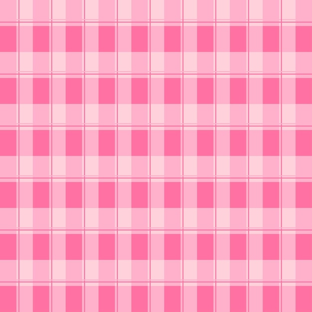 Vettore sfondo rosa e bianco con motivo plaid plaid rosa su tessuto motivo quadrato per stoffa