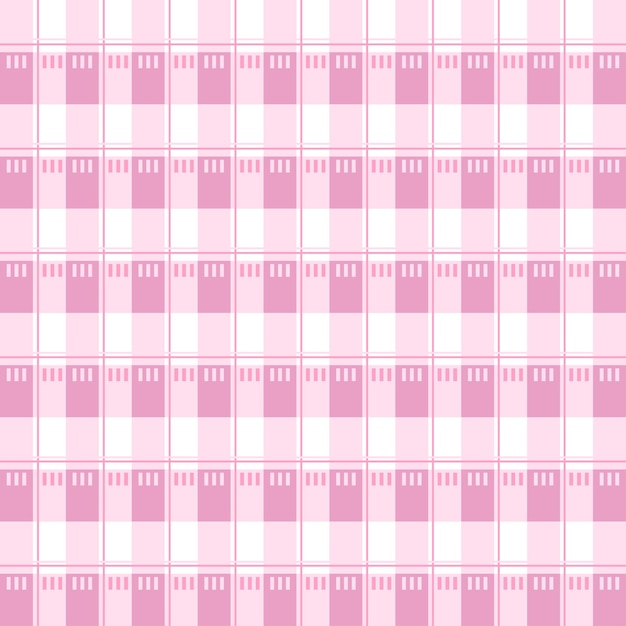 Pink and white plaid pattern background or pink plaid on fabric pattern