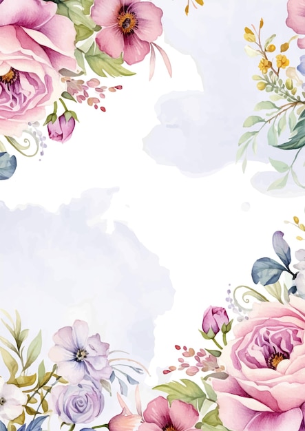 pink white and purple violet modern trendy vector design frame background fall boho template