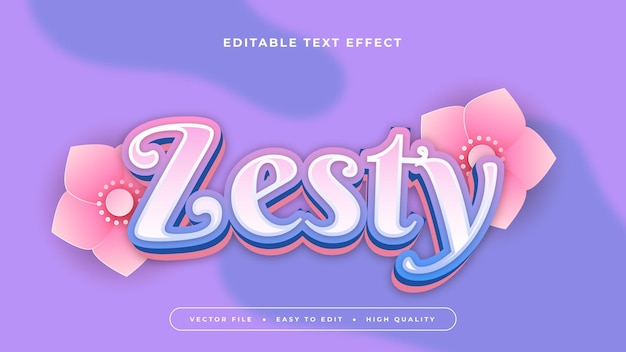 pink white and purple violet zesty 3d editable text effect font style