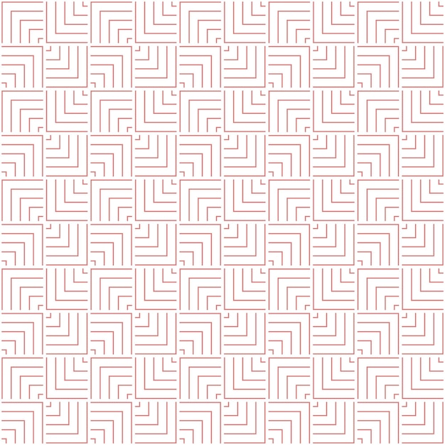 ピンクと白の無縫抽象的な幾何学的な重なり合う線と正方形のパターン
