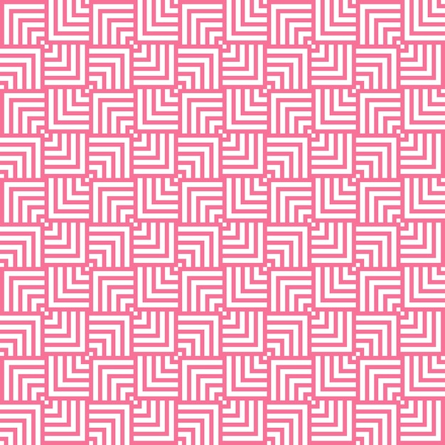 Vector pink and white seamless abstract geometric overlapping squares pattern