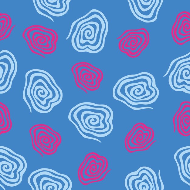 Pink and white spirals seamless pattern