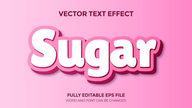 A pink and white vector font with the word sugar on it.