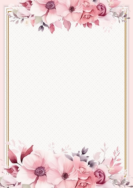 Pink and white vector realistic golden luxury invitation with flora and flower