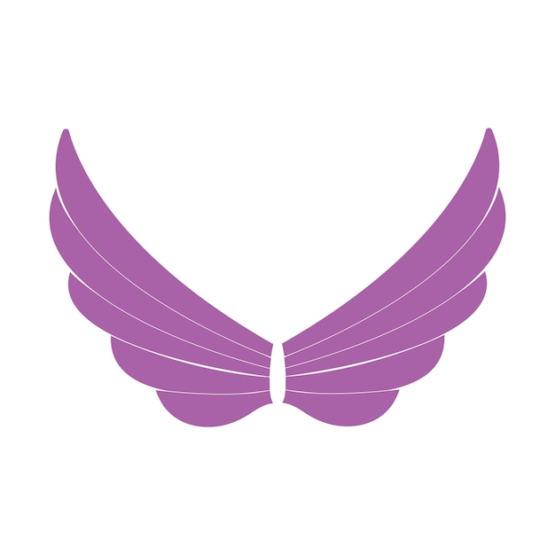 Vector pink wings of bird on white background.