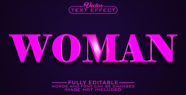 Pink Woman Editable Text Effect Template