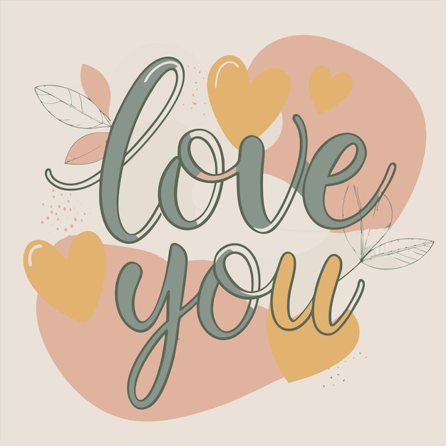 a pink and yellow background with a heart that says love you
