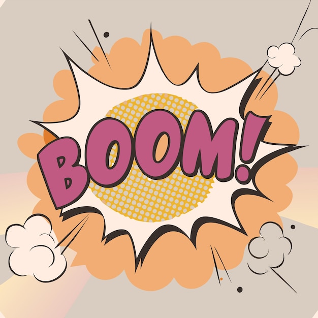 a pink and yellow bubble with the word bomb on it