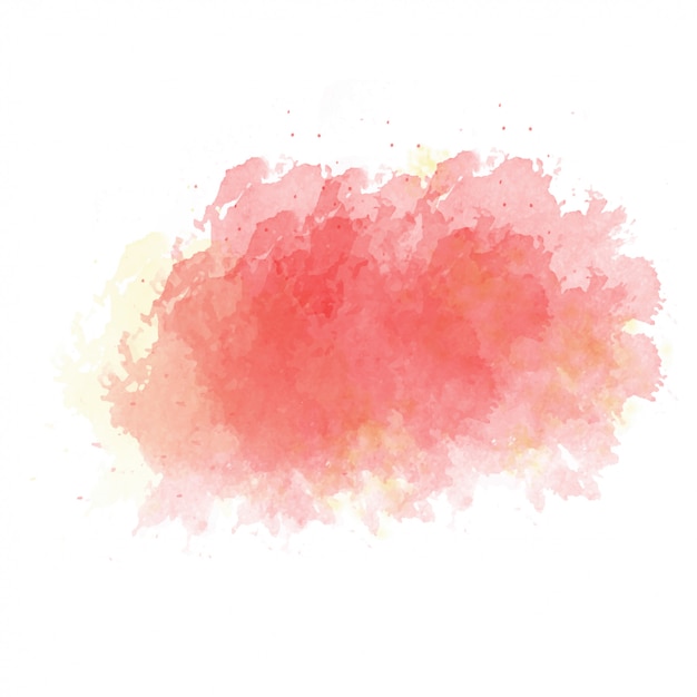 Pink  and yellow watercolor painted stain isolated 