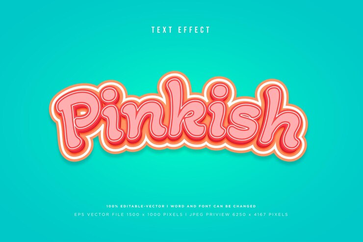 Vector pinkish 3d text effect template