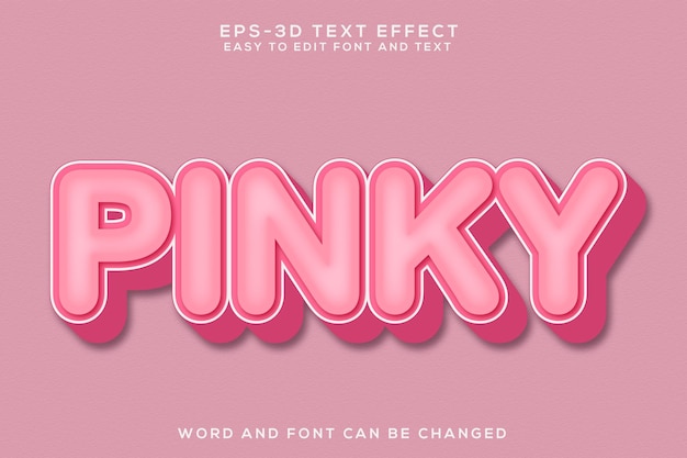 Effetto di testo 3d pinky