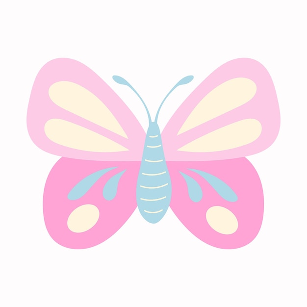 Pinky butterfly wings illustration