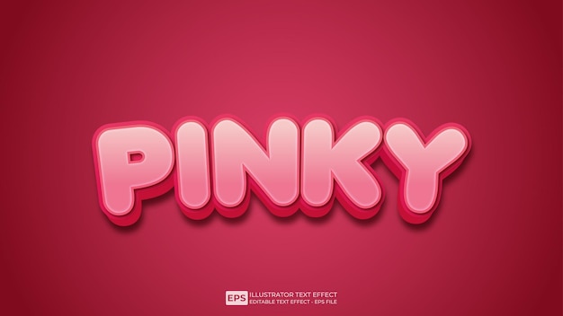 Редактируемый 3D-шрифт с текстовым эффектом Pinky