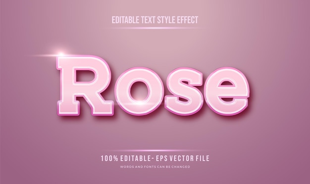 Vector pinky rose vrouwelijk thema tekststijleffect.