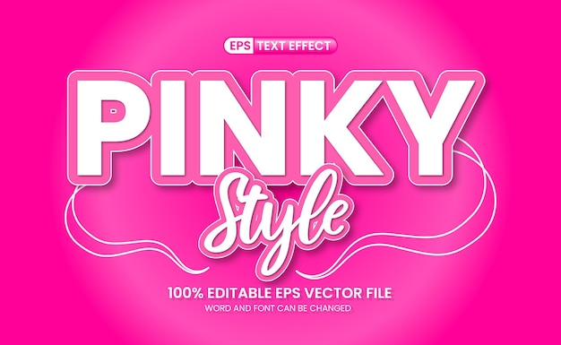 Pinky Style Text Effect EPS gratis vector bewerkbaar