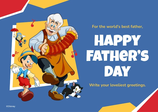 Pinocchio Fathers day Card