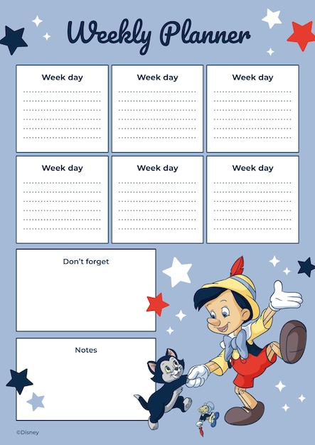 Pinocchio Weekly Planner