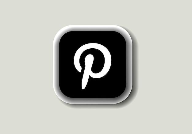 흰색 종이에 인쇄된 Pinterest 새 로고 및 아이콘 Pinterest 소셜 미디어 플랫폼 로고