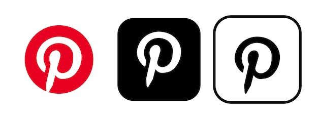 Vector pinterest op de achtergrond van de sociale media-app social media-iconen realistische set redactioneel